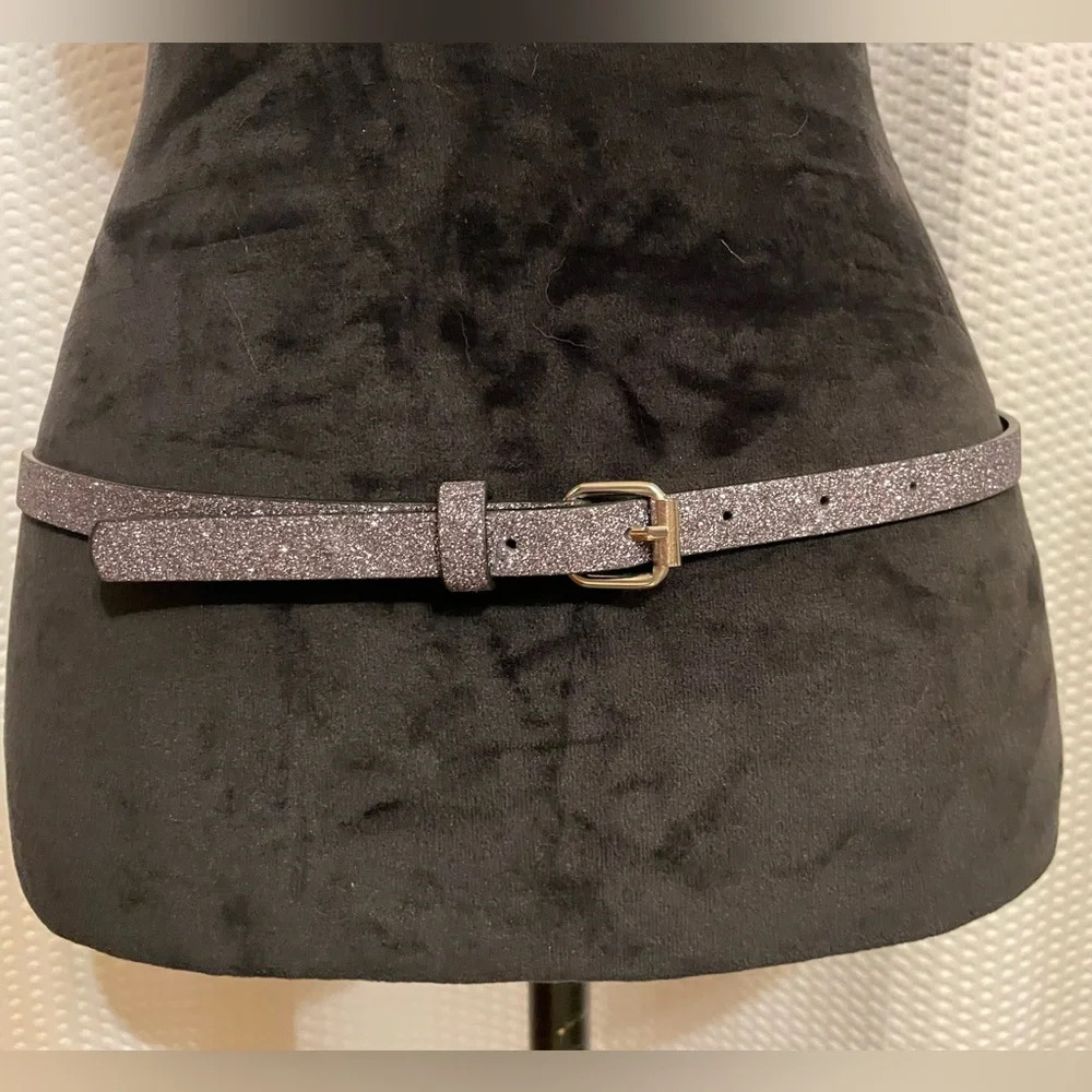 Purple glittery 1/4” skinny belt size S/M